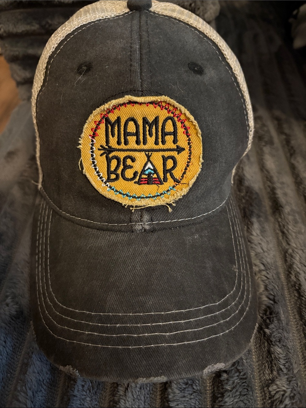 Black 'Mama Bear' Patch Trucker Hat